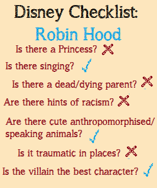 Disney Checklist Robin Hood